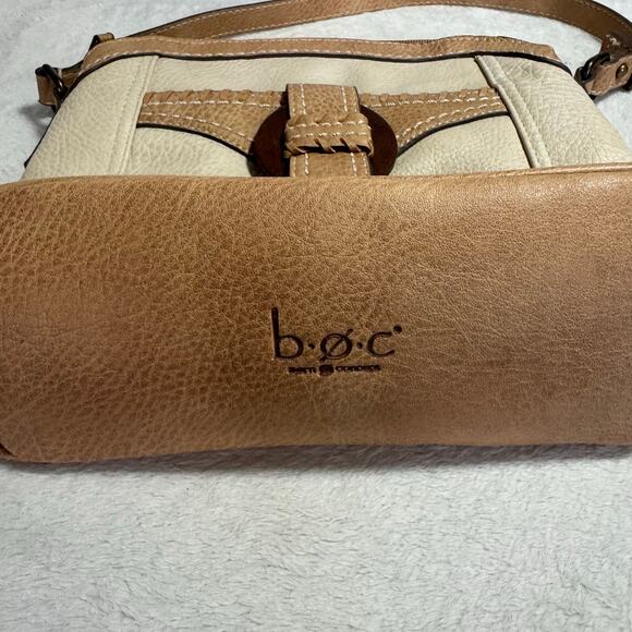 B.O.C. 90s Y2K Boho Faux Leather Shoulder Bag Purse with Wood Embellishment - Picture 5 of 8